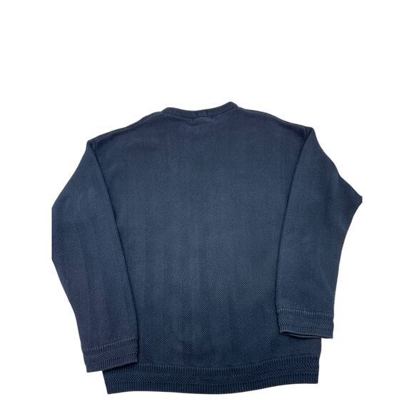 Chaps Ralph Lauren Mens Vintage 90s Navy Hand Framed Herringbone Sweater Sz L - Picture 7 of 13